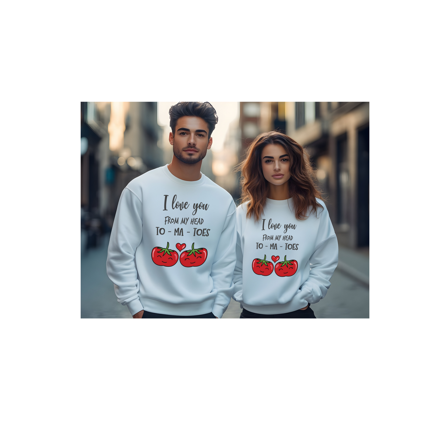 Funny Valentine's Sweatshirt "I Love You From My Head TO-MA-TOES"