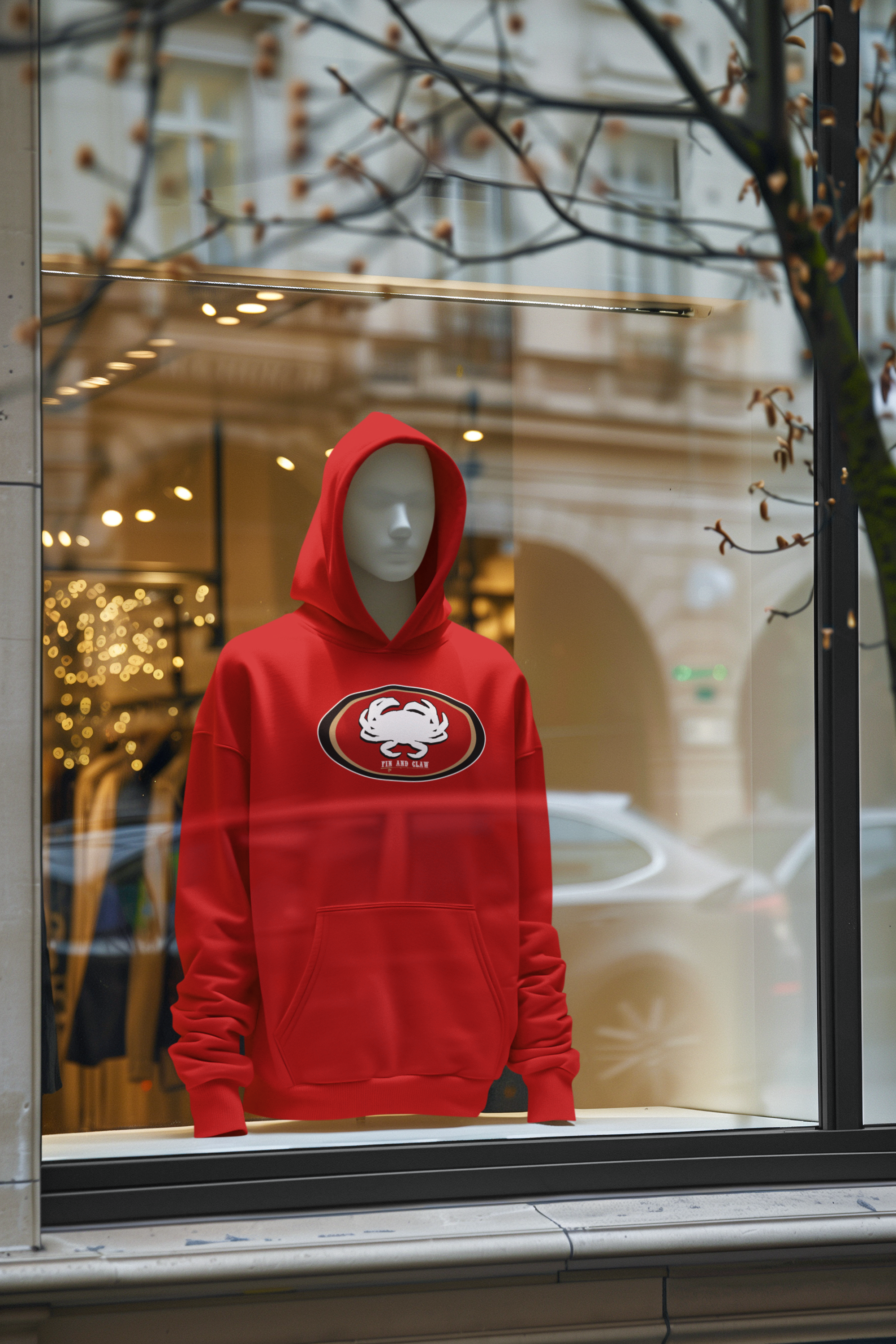 Pullover Hoodie - Inspired SF 49ers Football with Dungeness Crab.