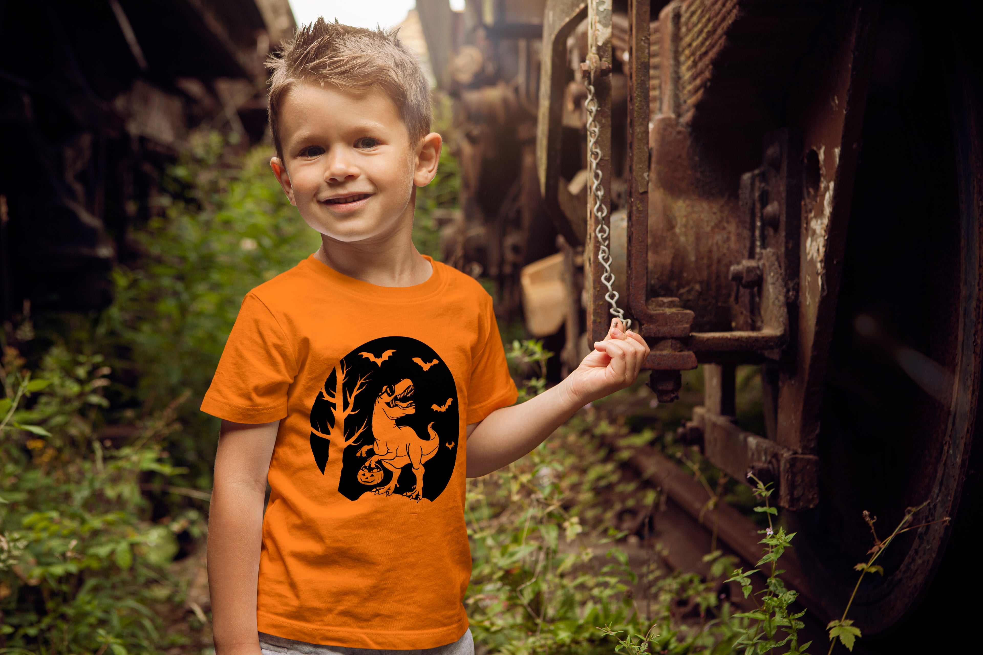Dinosaur Halloween Short Sleeve T-shirt for Toddlers.
