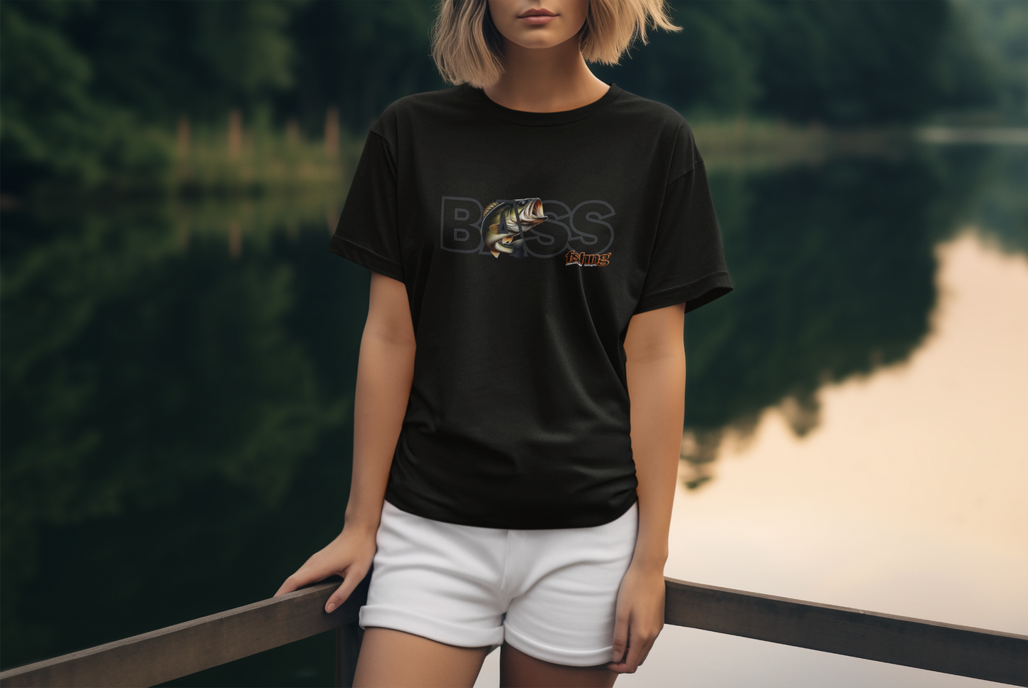 Bass Fish T-shirt by Fin and Claw Fishing Co.