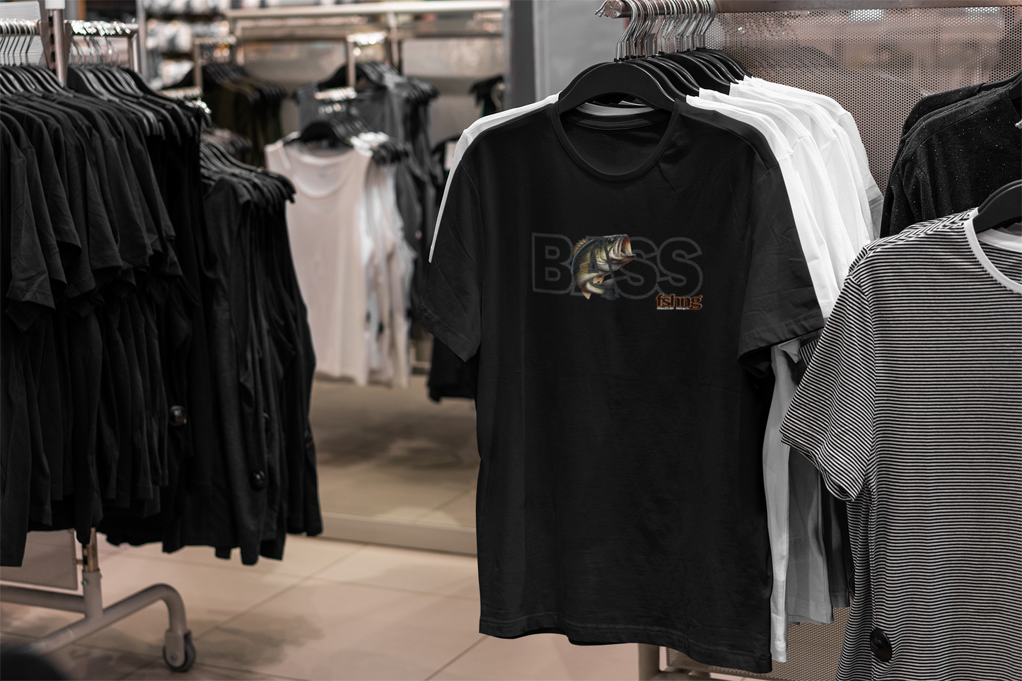 Bass Fish T-shirt by Fin and Claw Fishing Co.
