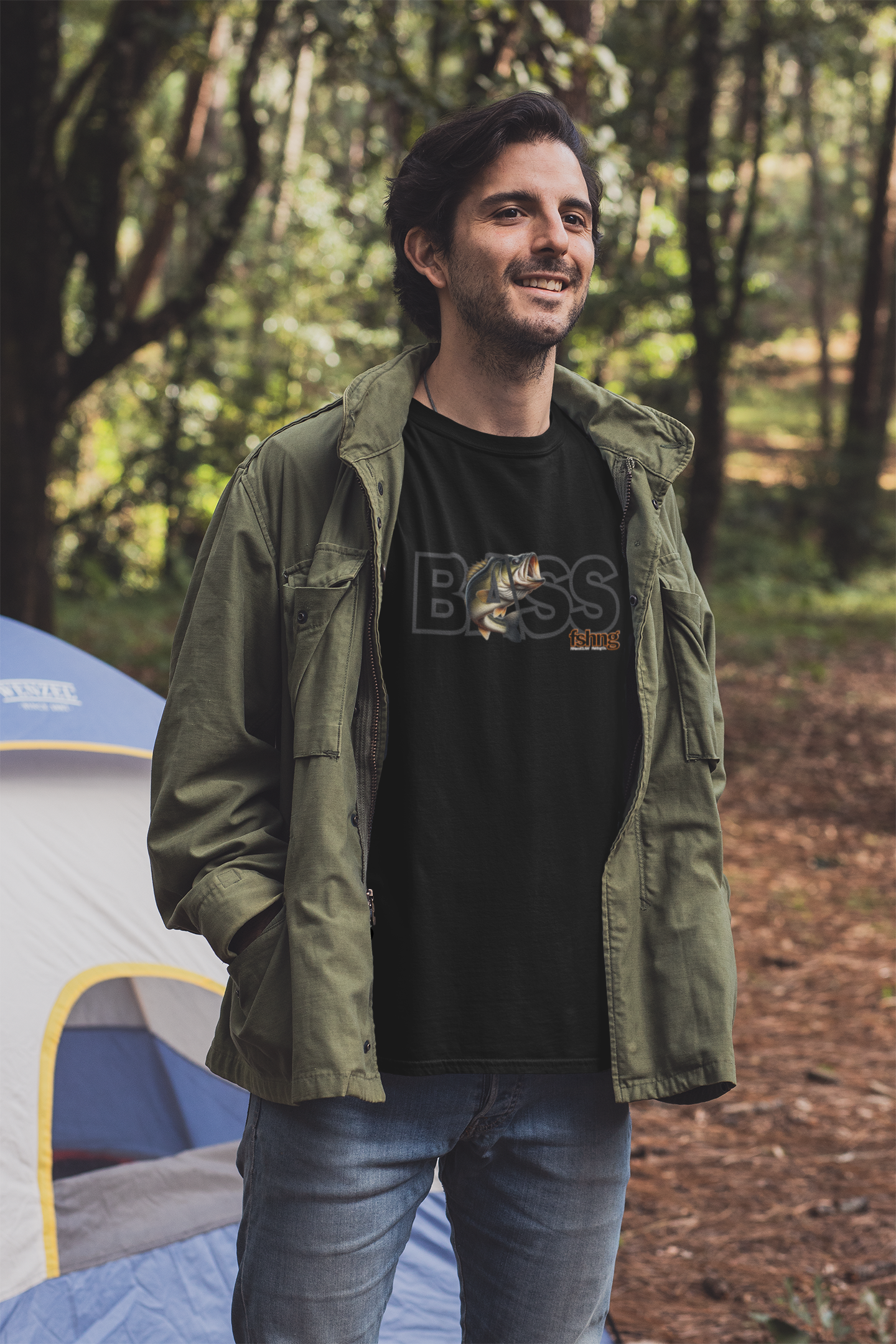 Bass Fish T-shirt by Fin and Claw Fishing Co.