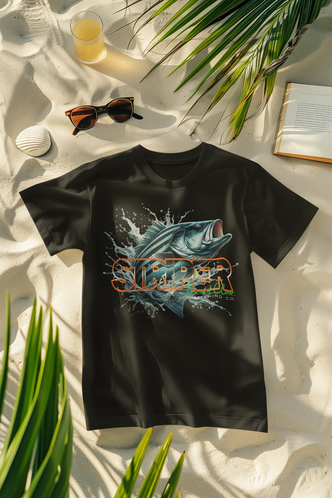 Striped Bass T-shirt for Men and Women.