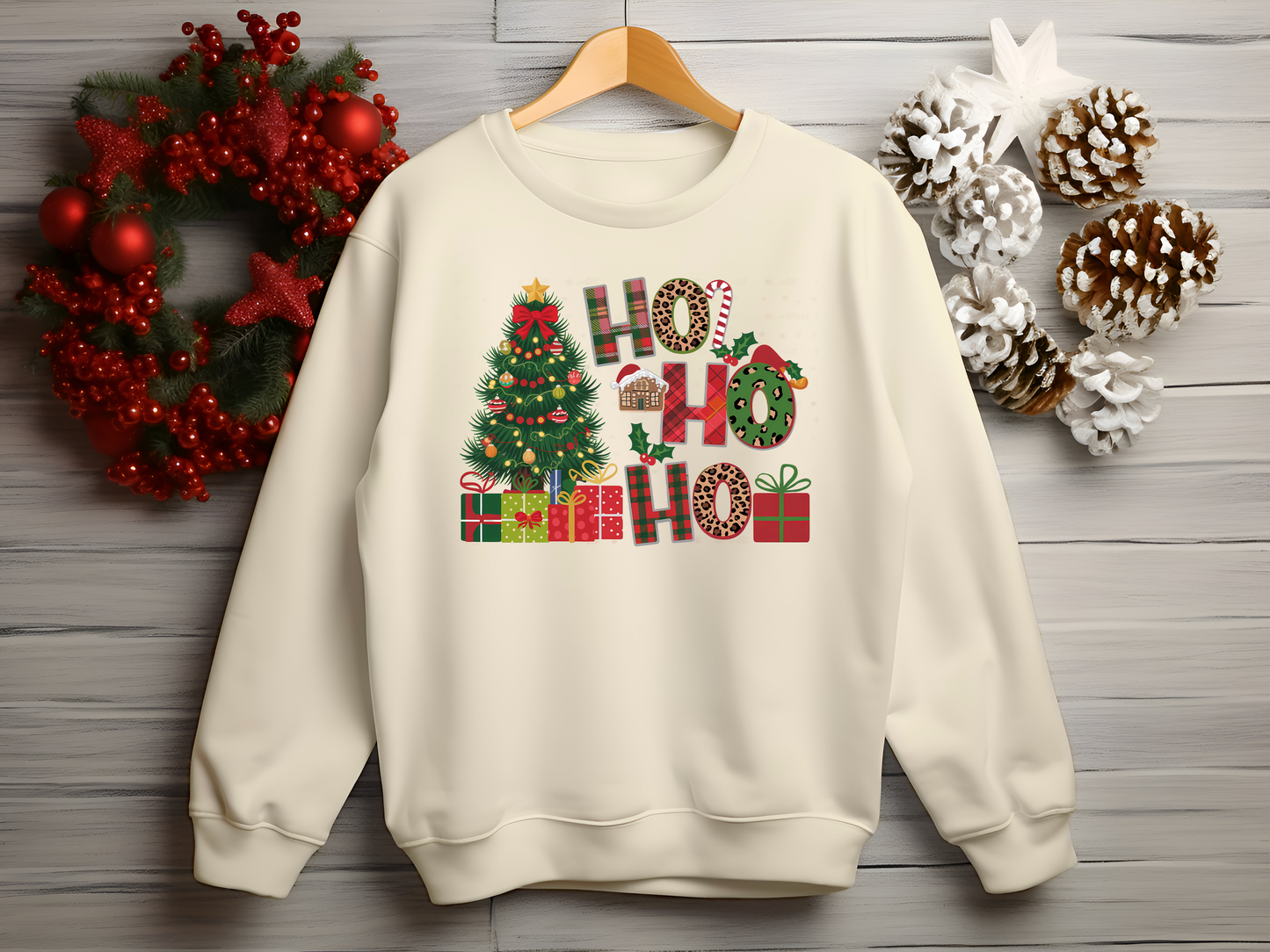 🎄 Ho, Ho, Ho Christmas Sweatshirt – Festive, Cozy, and Premium Quality! 🎅.