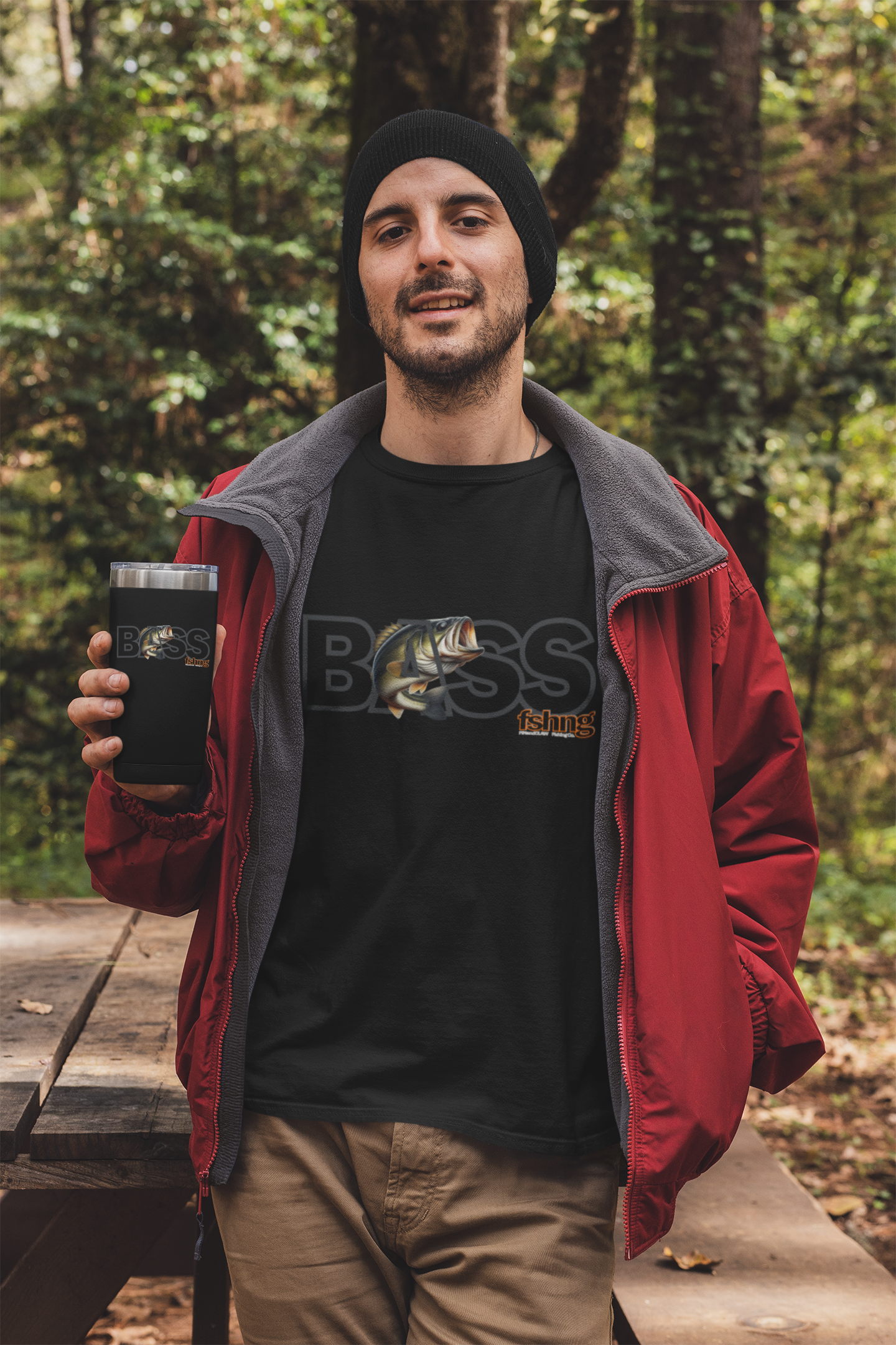 Bass Fish T-shirt by Fin and Claw Fishing Co.