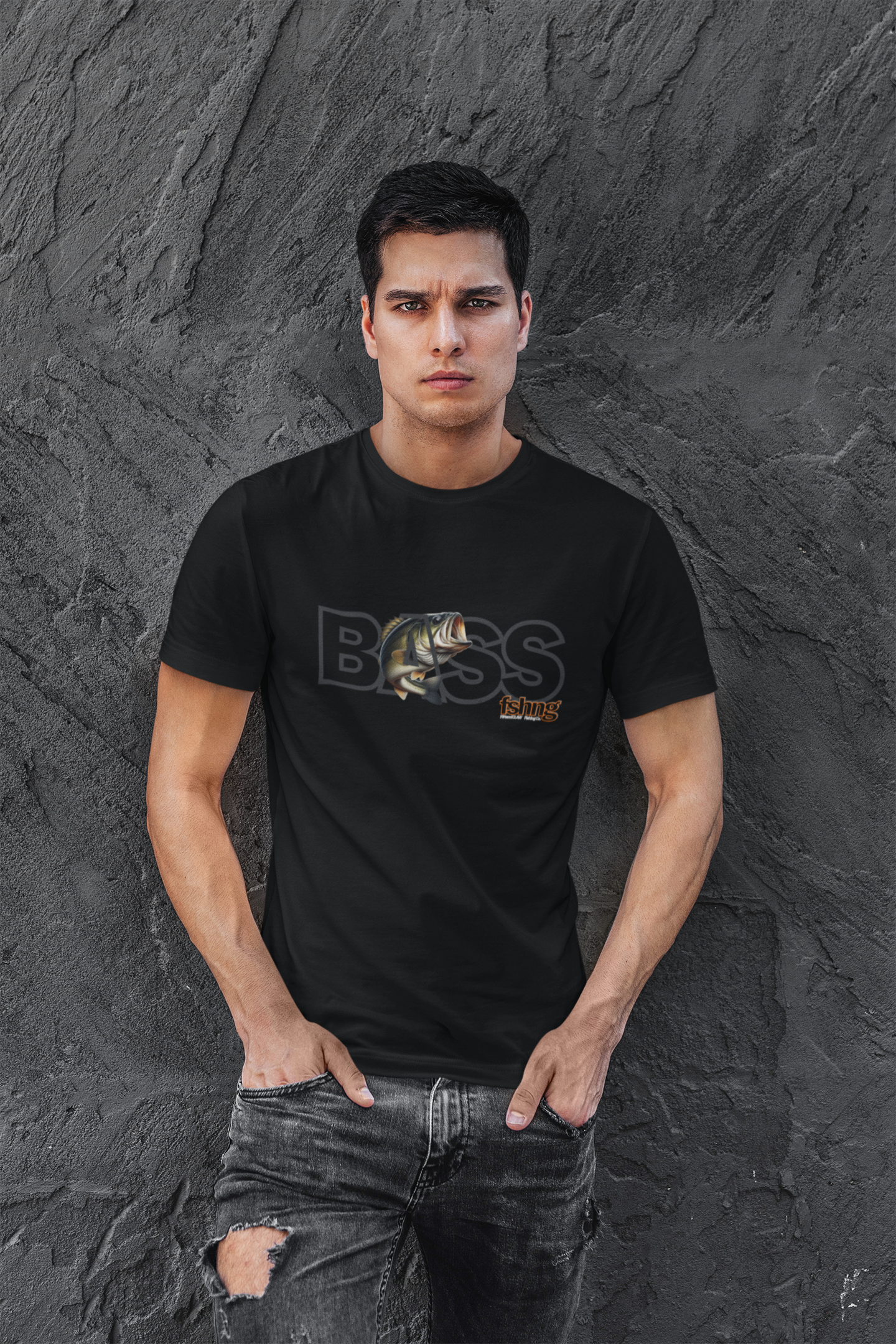 Bass Fish T-shirt by Fin and Claw Fishing Co.