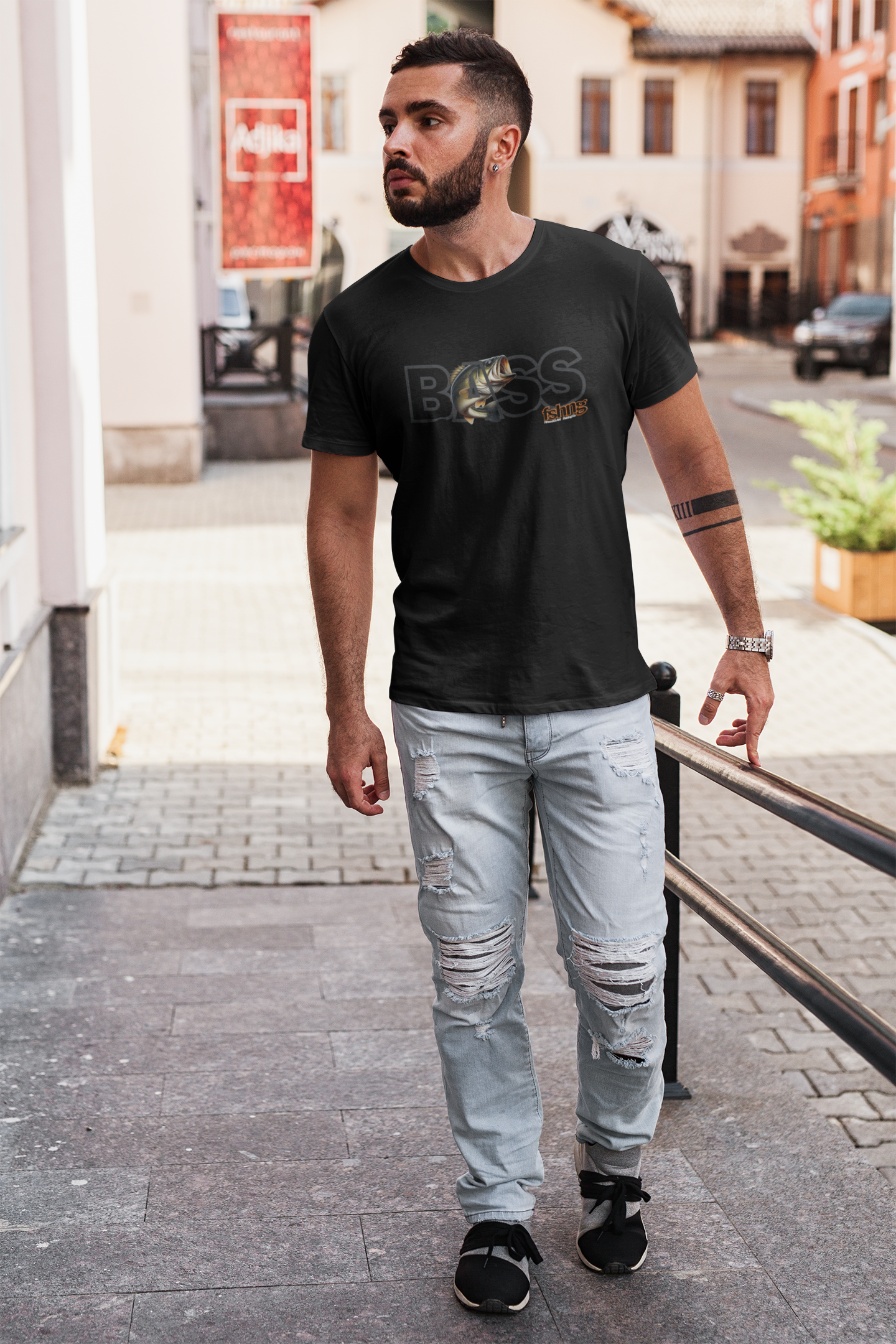 Bass Fish T-shirt by Fin and Claw Fishing Co.