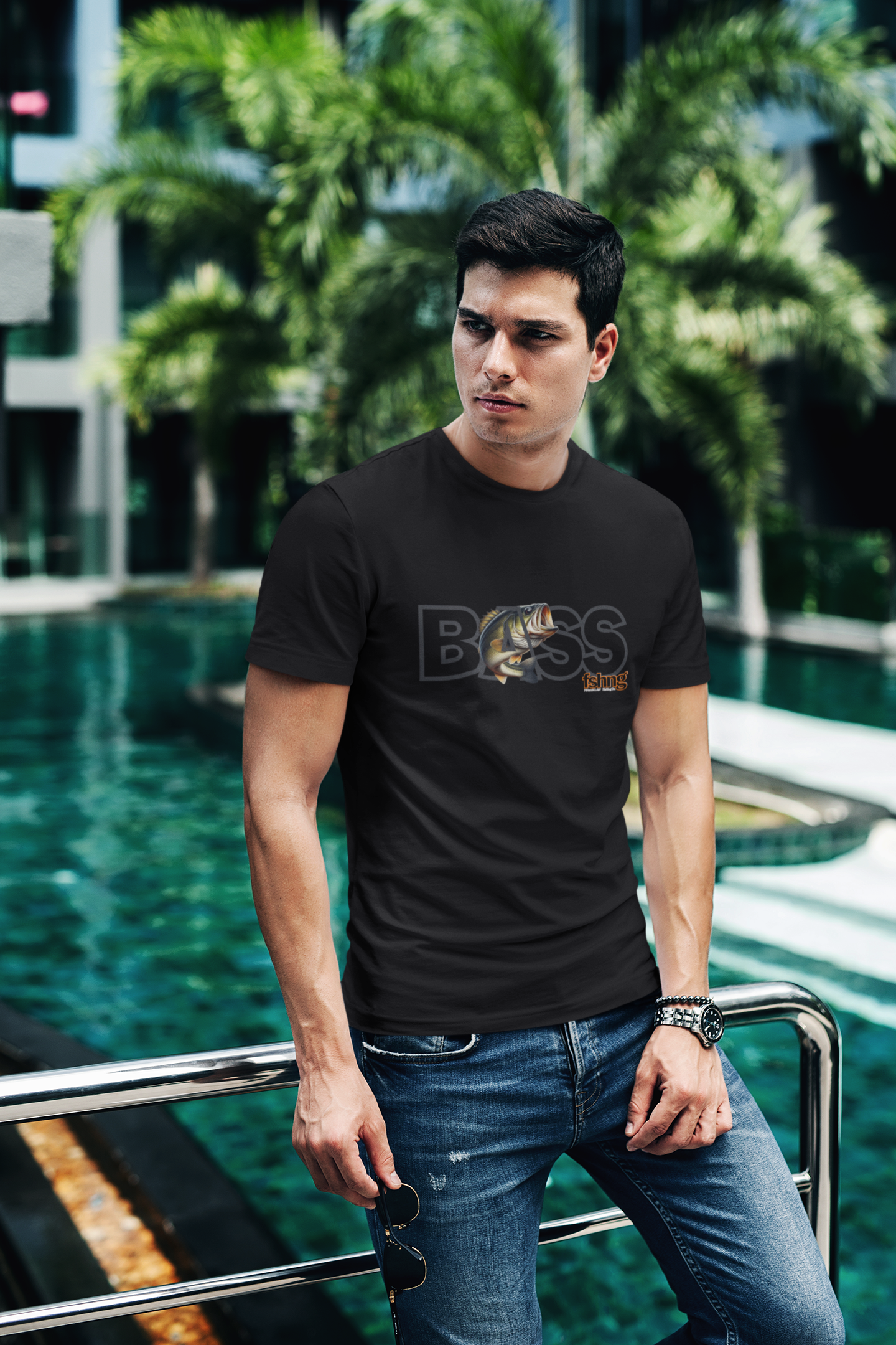 Bass Fish T-shirt by Fin and Claw Fishing Co.