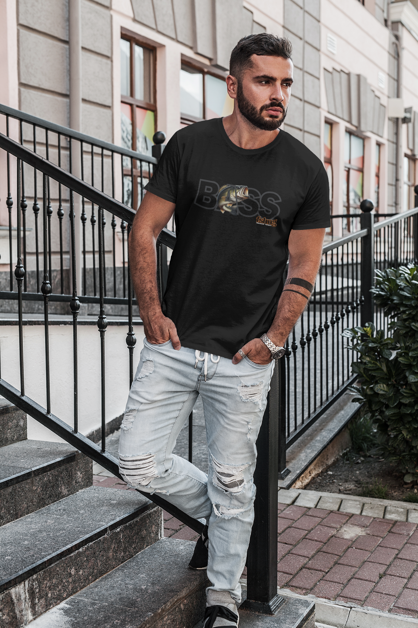 Bass Fish T-shirt by Fin and Claw Fishing Co.