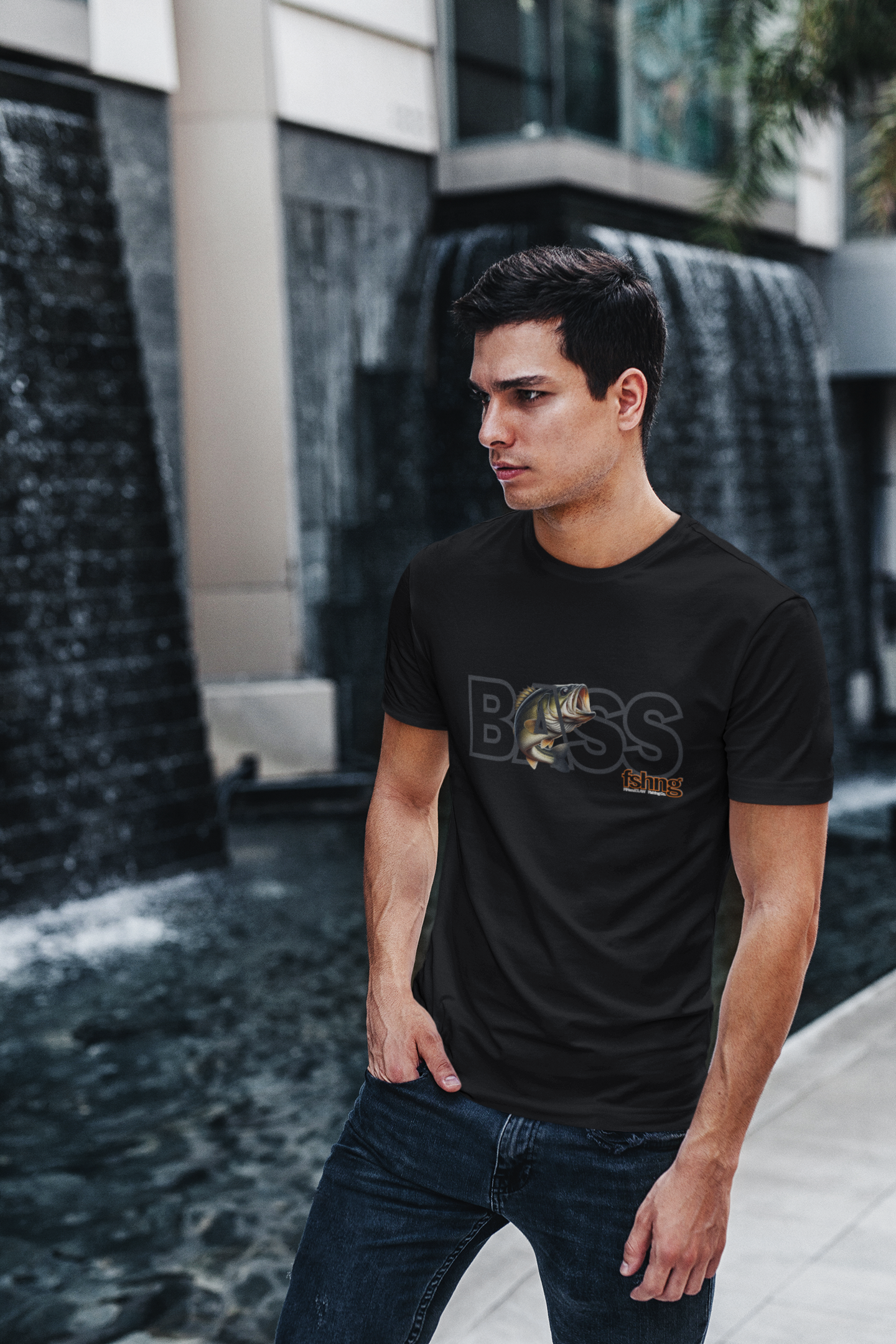 Bass Fish T-shirt by Fin and Claw Fishing Co.