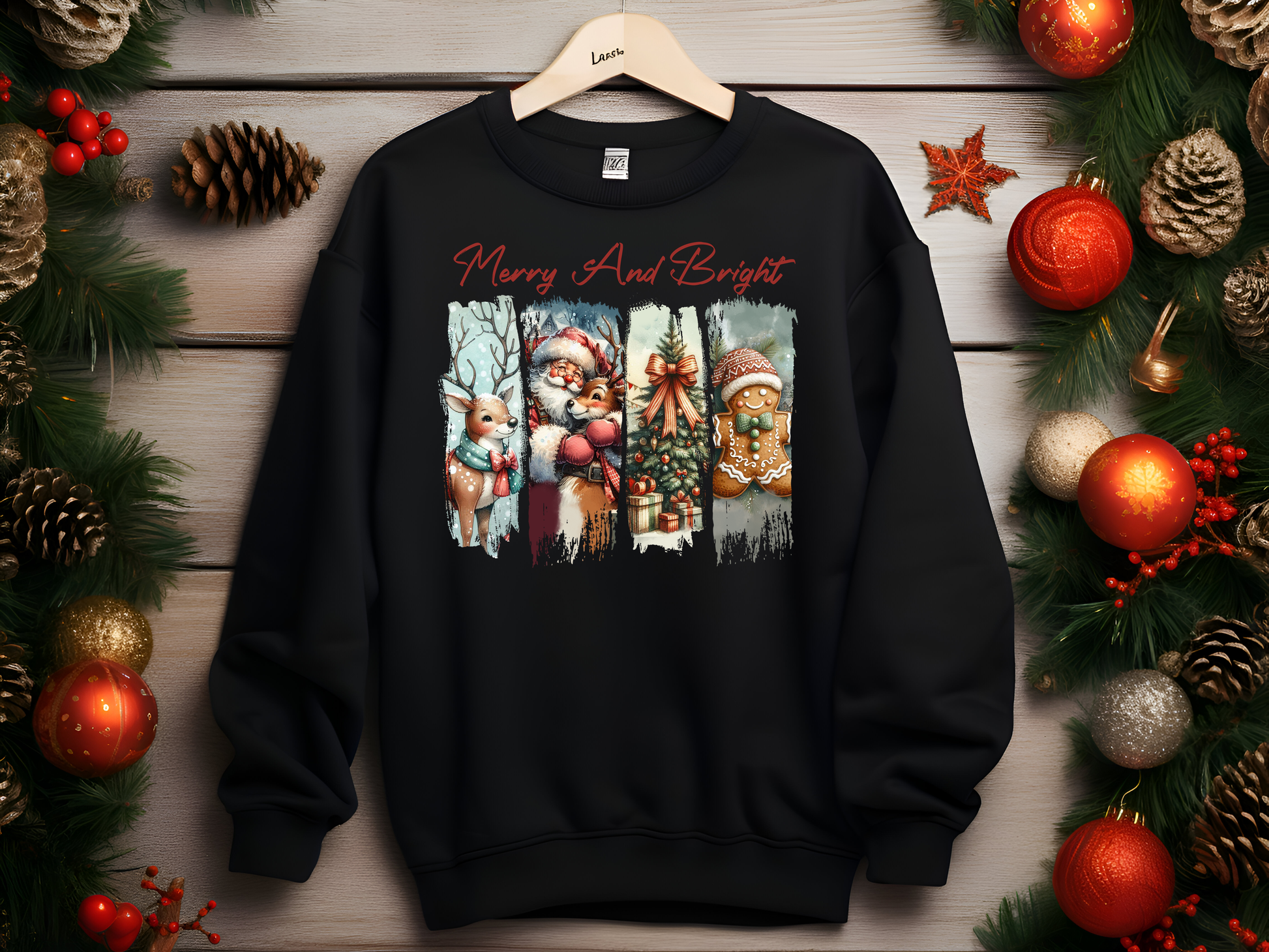 Merry and Bright Christmas Sweater – Vintage Holiday Charm.