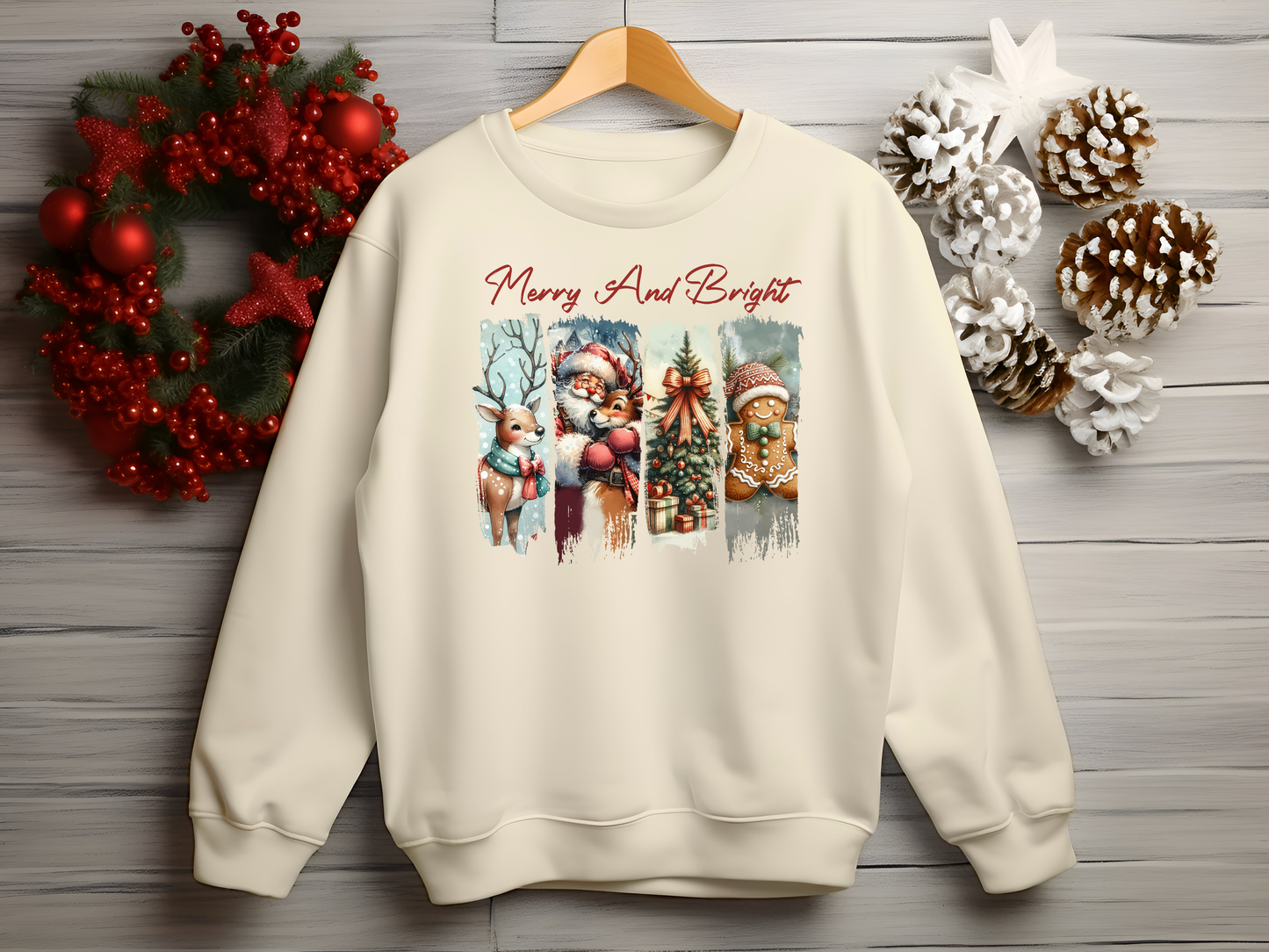 Merry and Bright Christmas Sweater – Vintage Holiday Charm.
