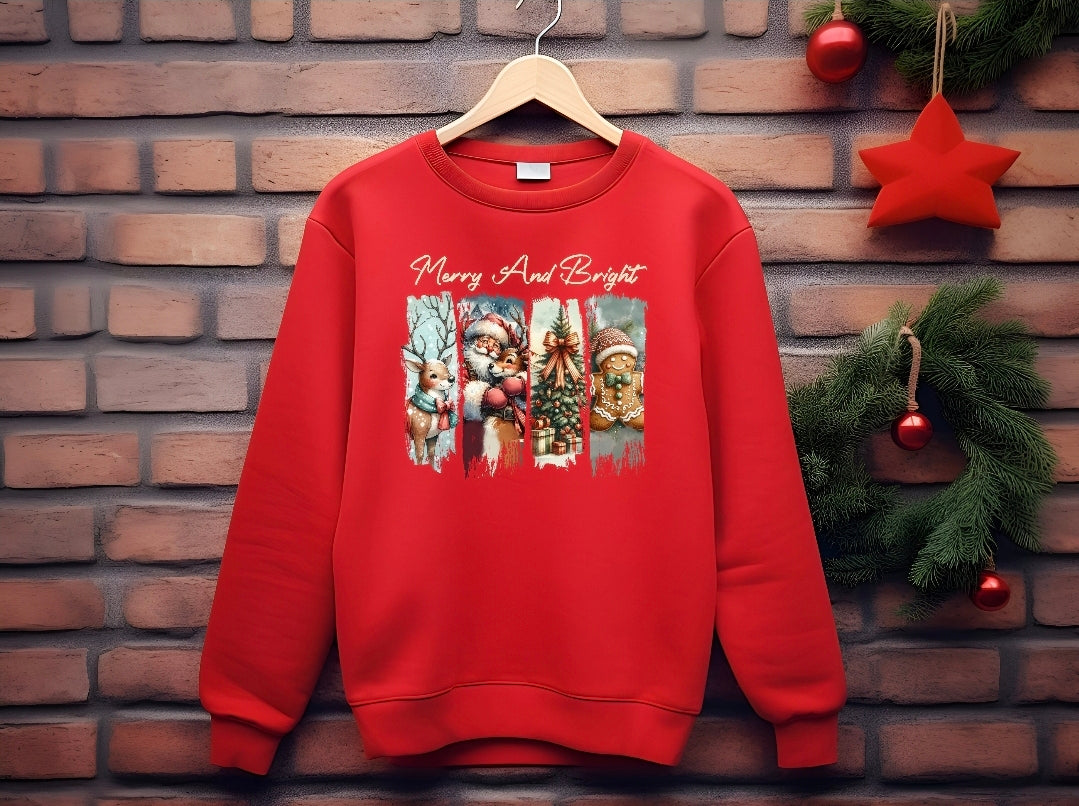 Merry and Bright Christmas Sweater – Vintage Holiday Charm.