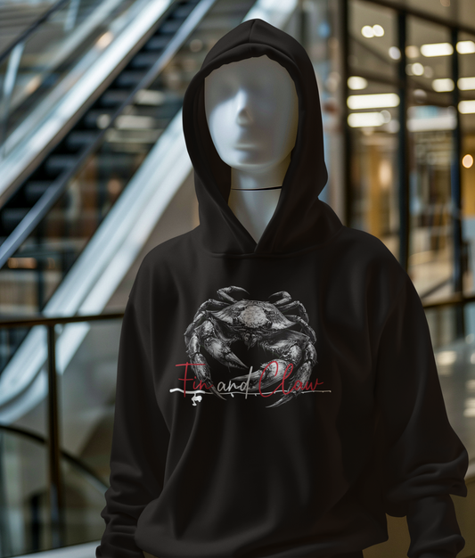 Heavyweight Pullover Hoodie, Dungeness Crab by by Fin and Claw Designs