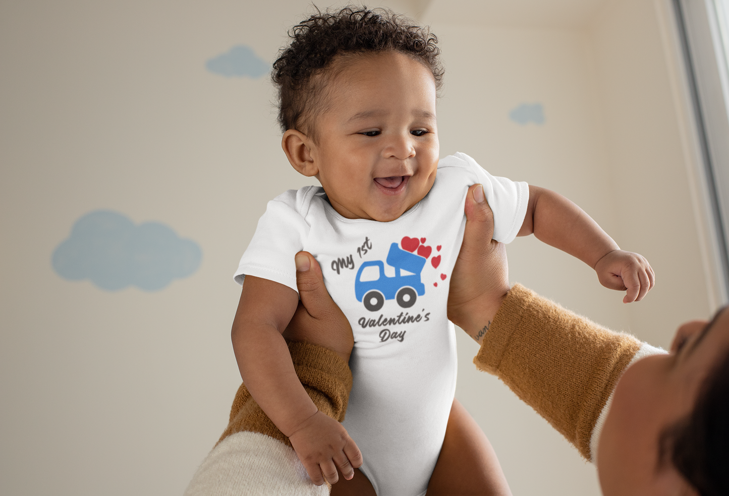 My 1st Valentine's Day Onesie Dump Truck