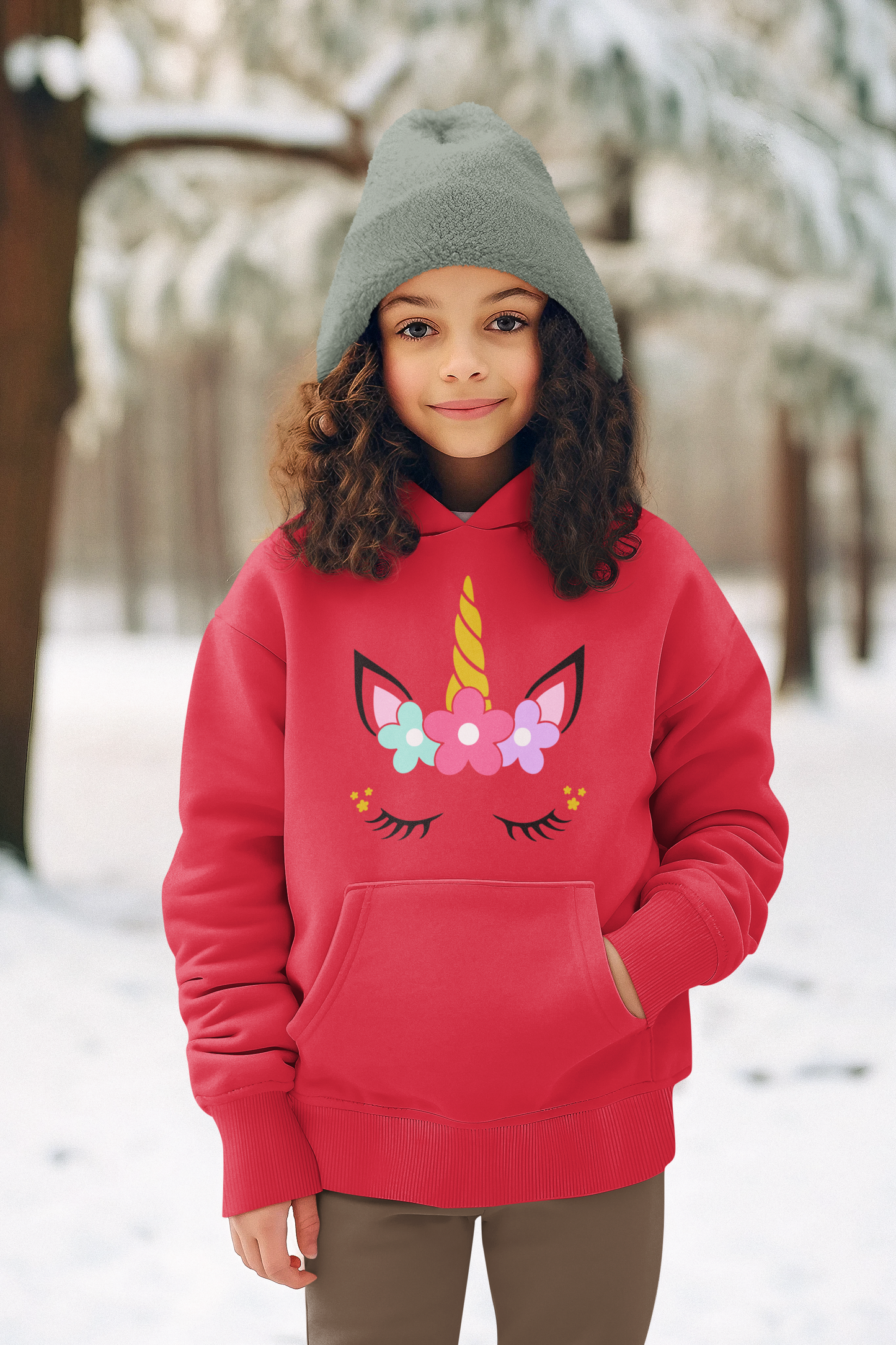 Cute Unicorn Kids Personalized Pullover Hoodie