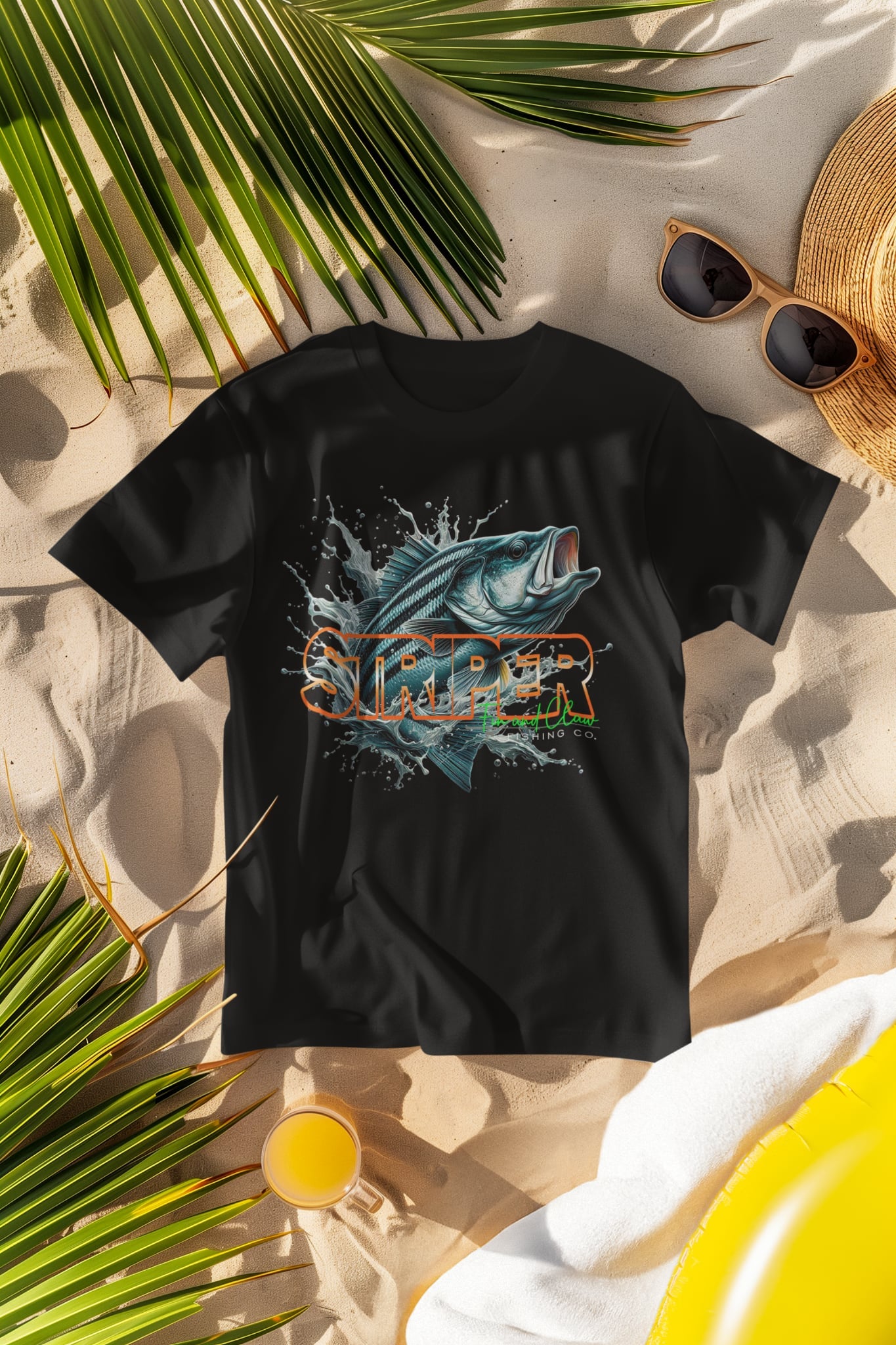 Striped Bass T-shirt for Men and Women.