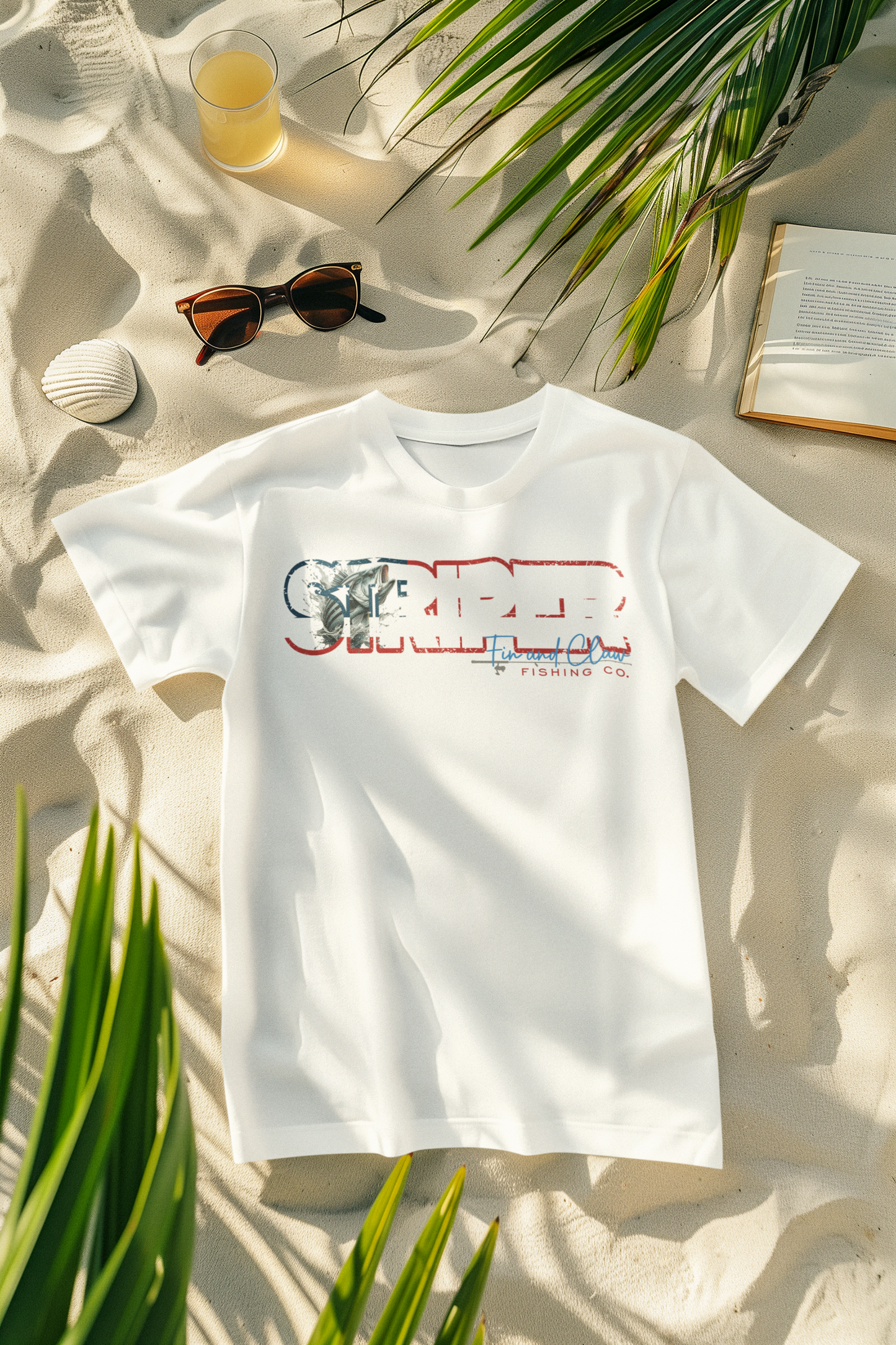 STRIPED BASS USA FISHING T-SHIRT