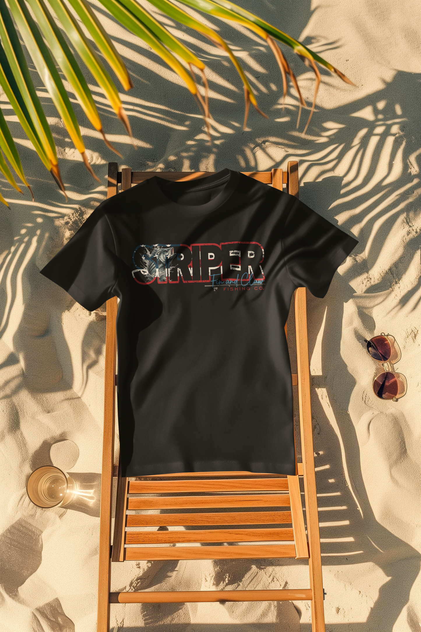STRIPED BASS USA FISHING T-SHIRT