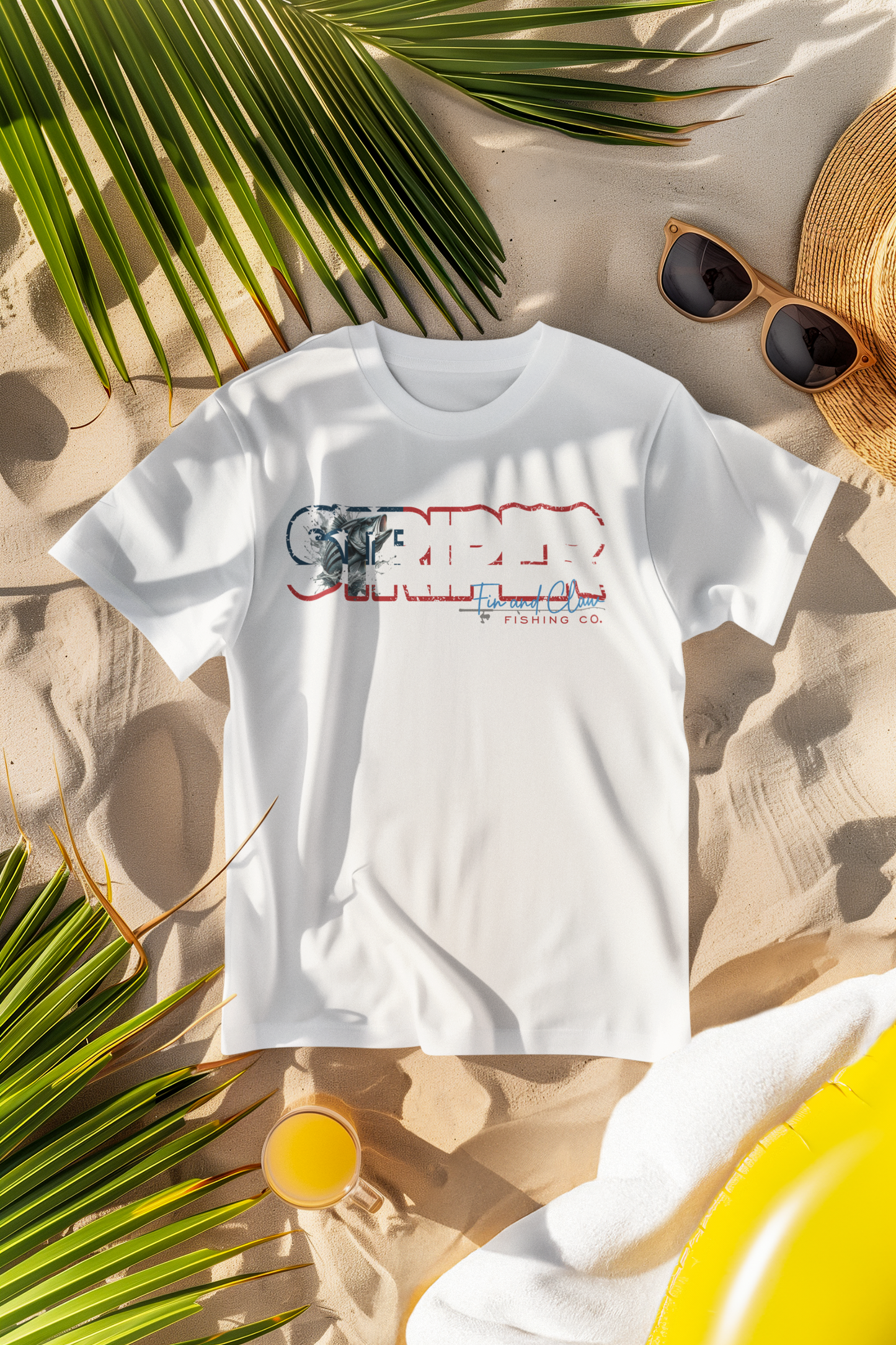 STRIPED BASS USA FISHING T-SHIRT