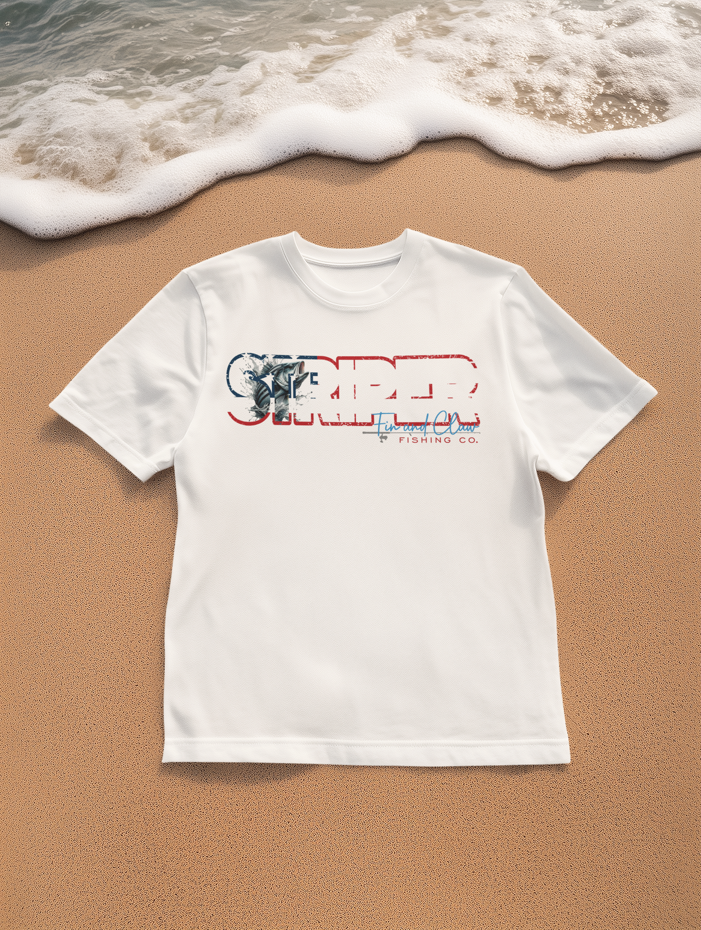 STRIPED BASS USA FISHING T-SHIRT