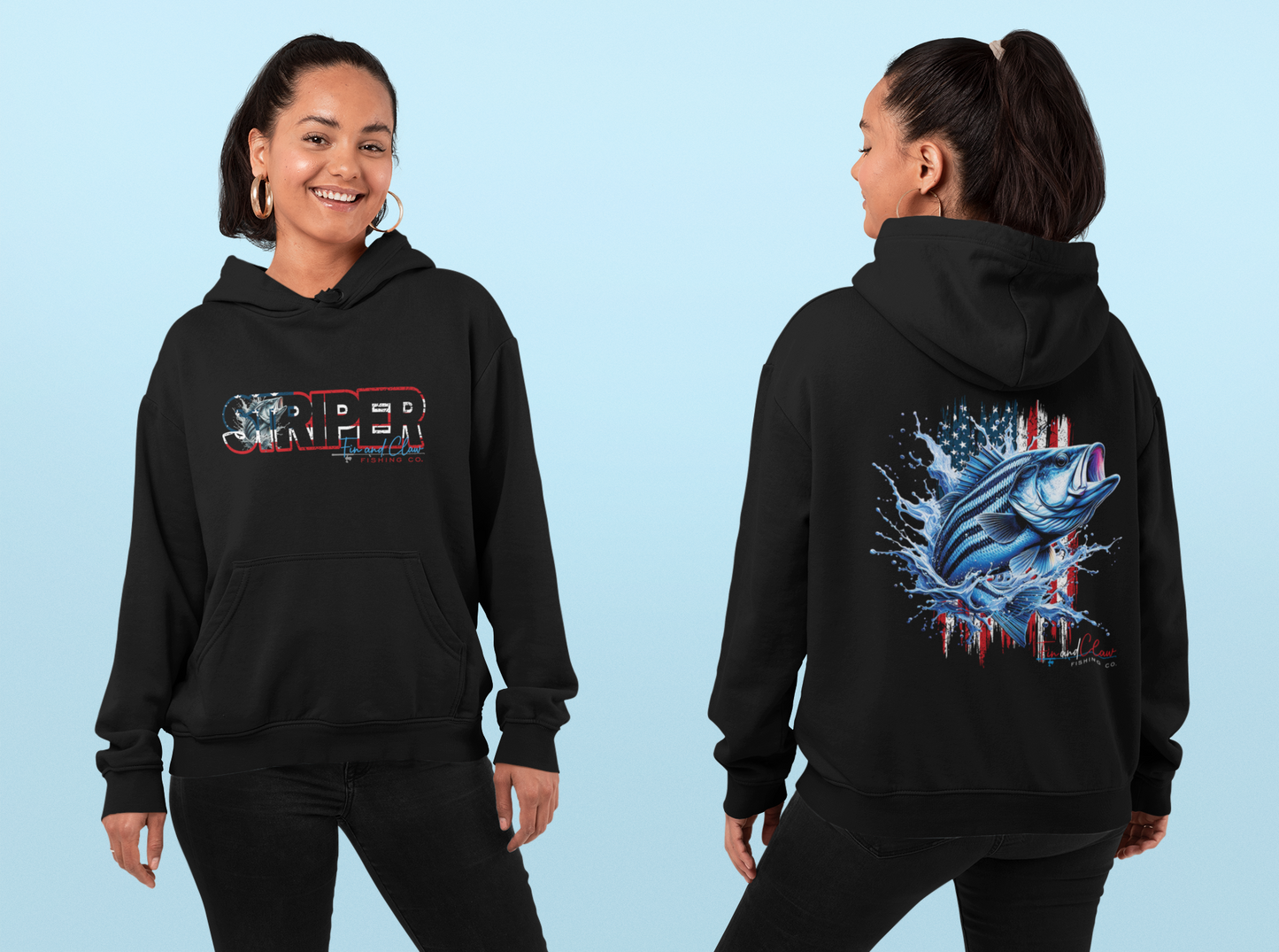 Striped Bass USA Hoodie - Fin and Claw Fishing Co.  Limited New Edition