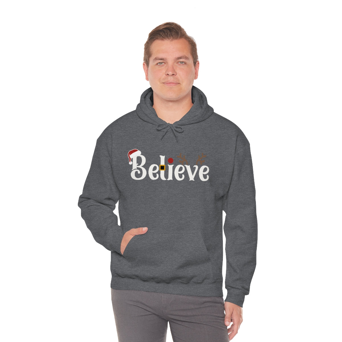 Believe Christmas Hooded Pullover Sweatshirt for Men and Women