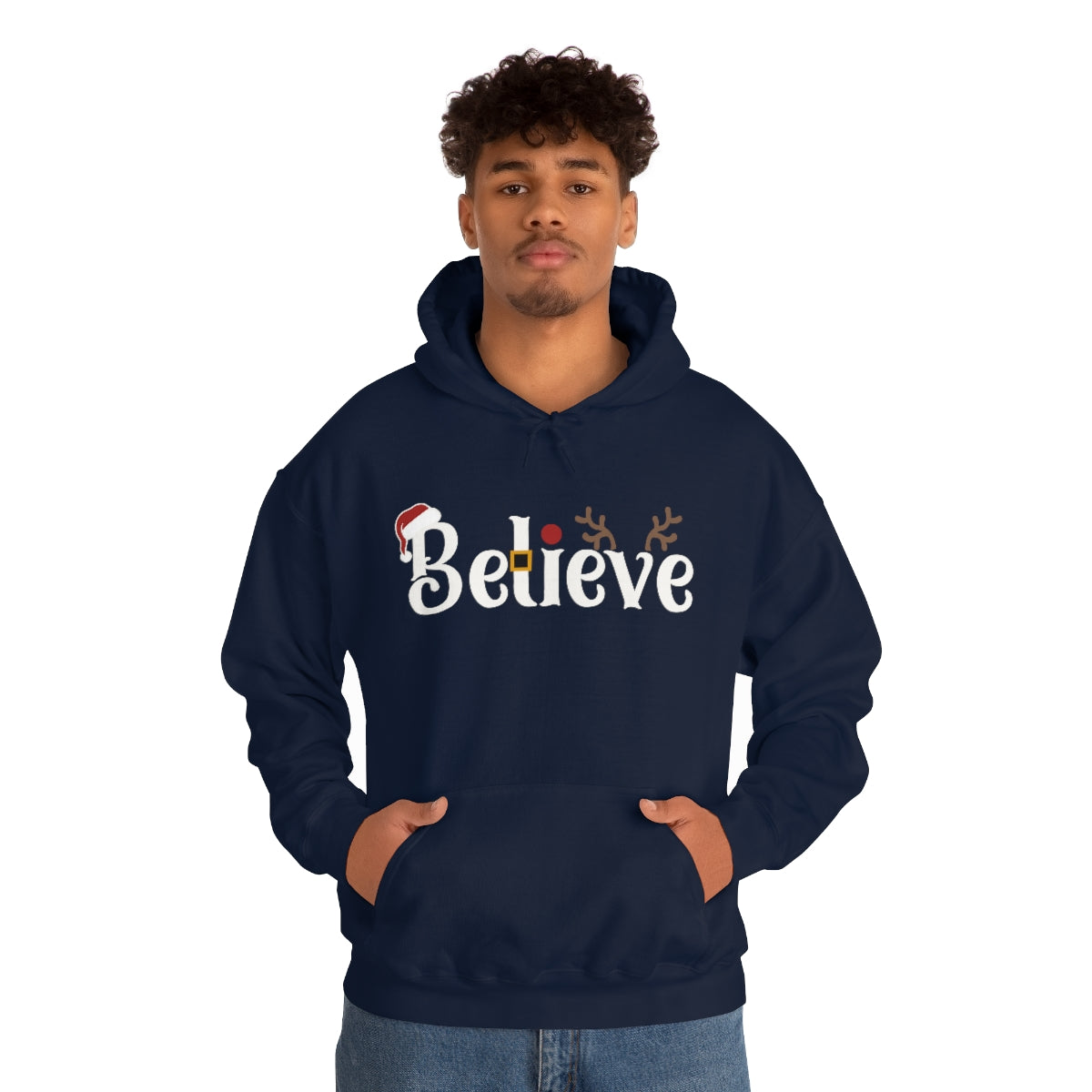 Believe Christmas Hooded Pullover Sweatshirt for Men and Women