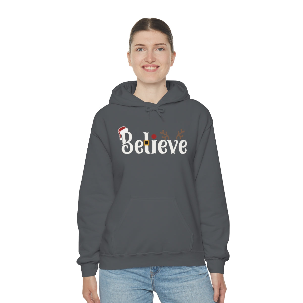 Believe Christmas Hooded Pullover Sweatshirt for Men and Women