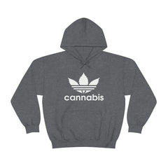 Hooded Pullover Sweatshirt with Cannabis Leaf Logo