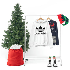 Hooded Pullover Sweatshirt with Cannabis Leaf Logo