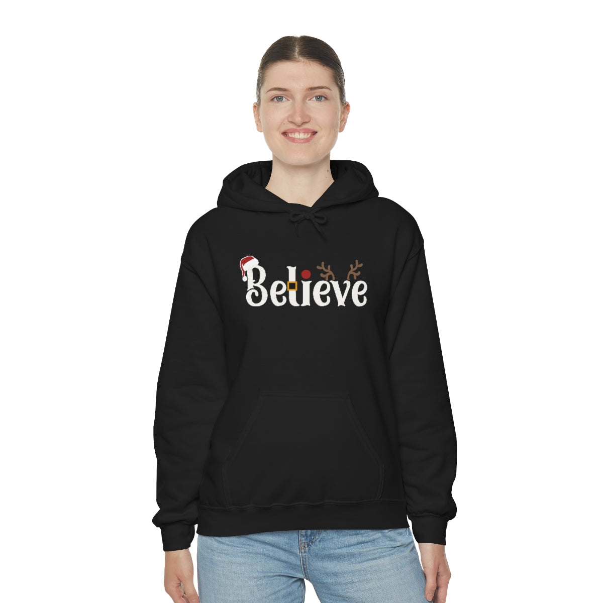 Believe Christmas Hooded Pullover Sweatshirt for Men and Women