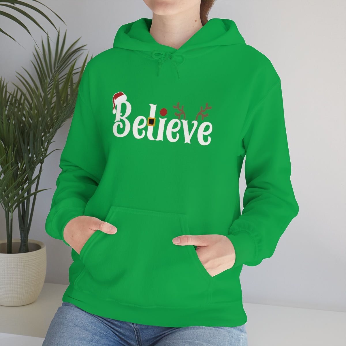 Believe Christmas Hooded Pullover Sweatshirt for Men and Women