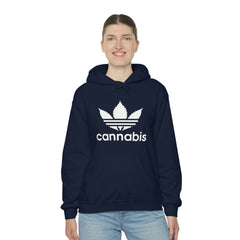 Hooded Pullover Sweatshirt with Cannabis Leaf Logo