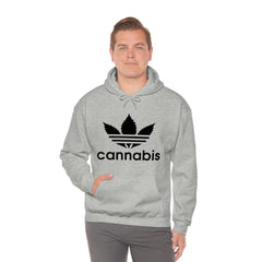 Hooded Pullover Sweatshirt with Cannabis Leaf Logo