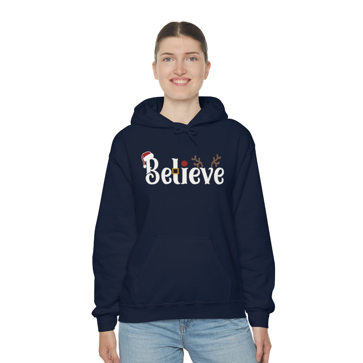 Believe Christmas Hooded Pullover Sweatshirt for Men and Women