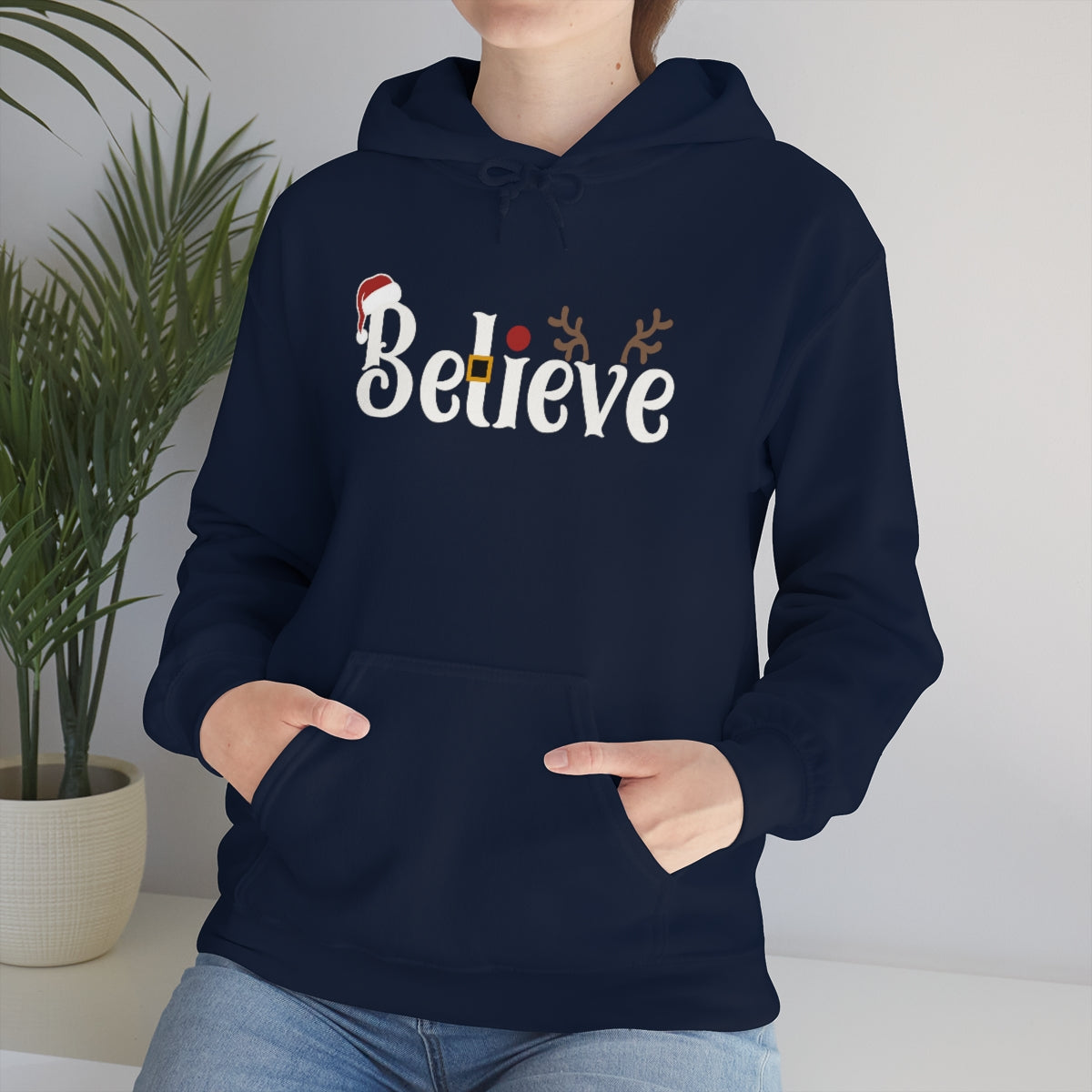 Believe Christmas Hooded Pullover Sweatshirt for Men and Women