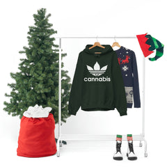 Hooded Pullover Sweatshirt with Cannabis Leaf Logo