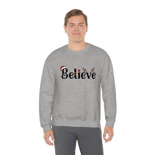 Believe Christmas Crewneck Sweatshirt for Men and Women