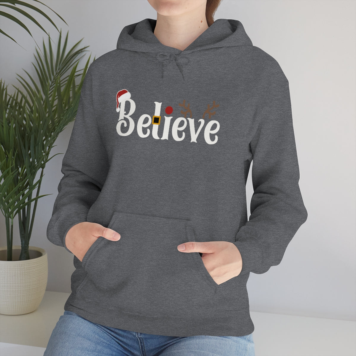 Believe Christmas Hooded Pullover Sweatshirt for Men and Women