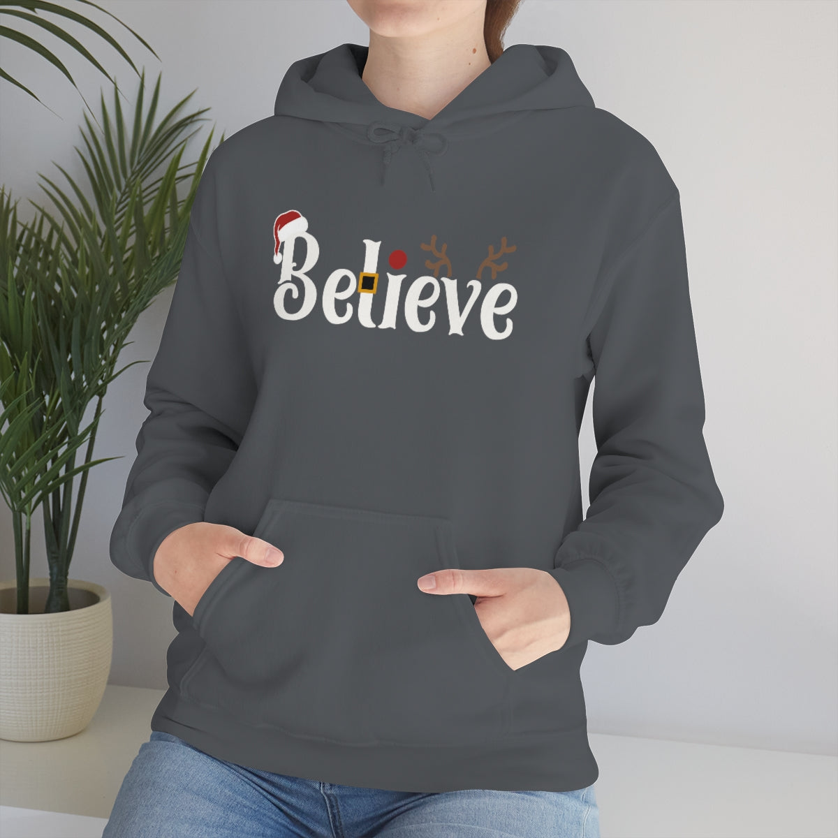 Believe Christmas Hooded Pullover Sweatshirt for Men and Women