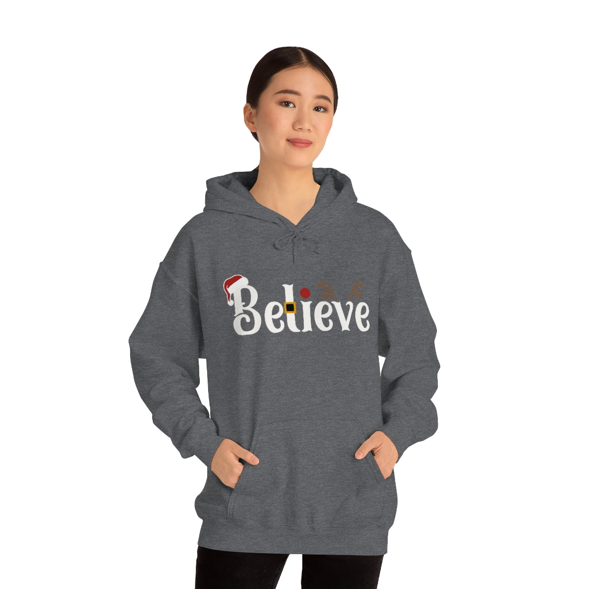 Believe Christmas Hooded Pullover Sweatshirt for Men and Women