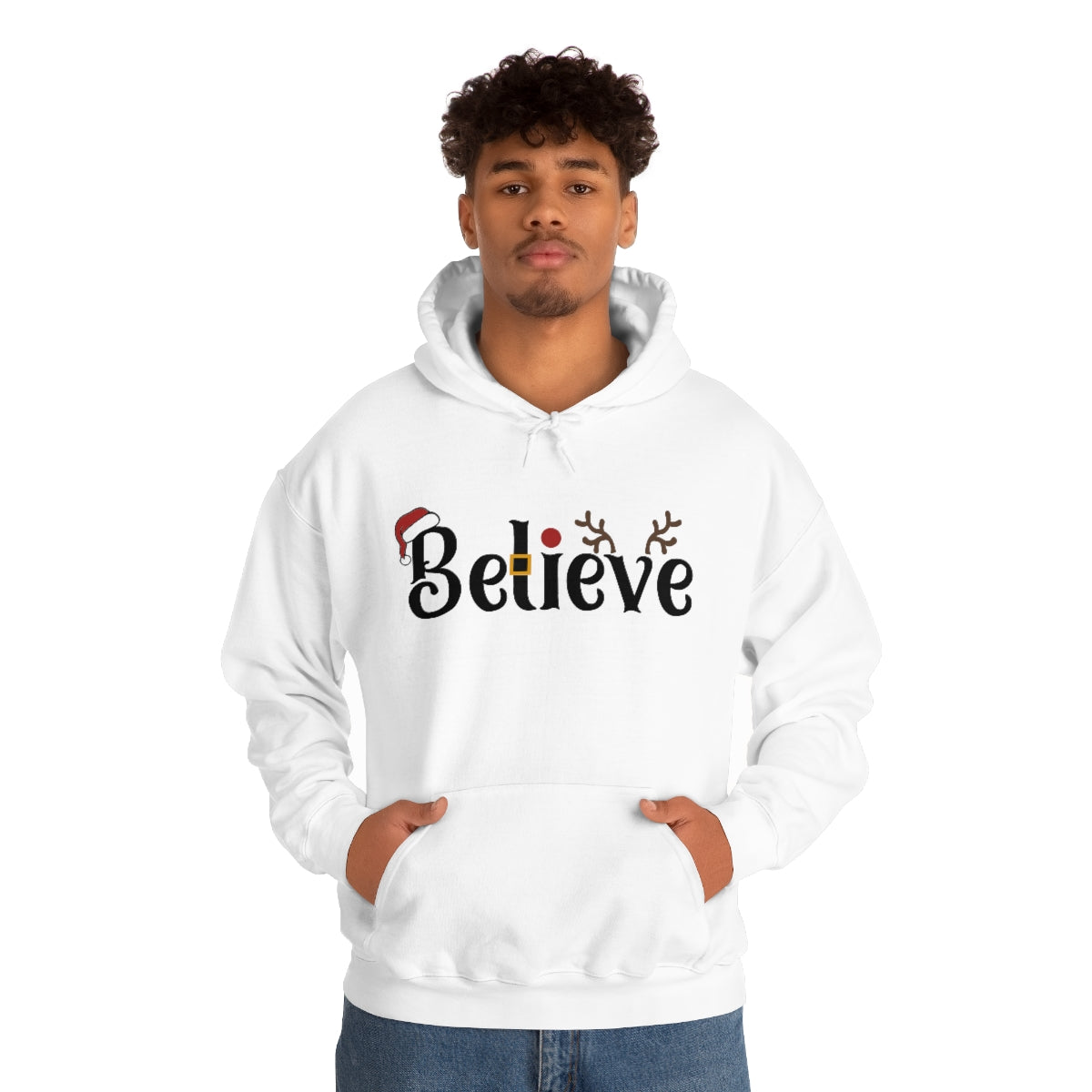 Believe Christmas Hooded Pullover Sweatshirt for Men and Women