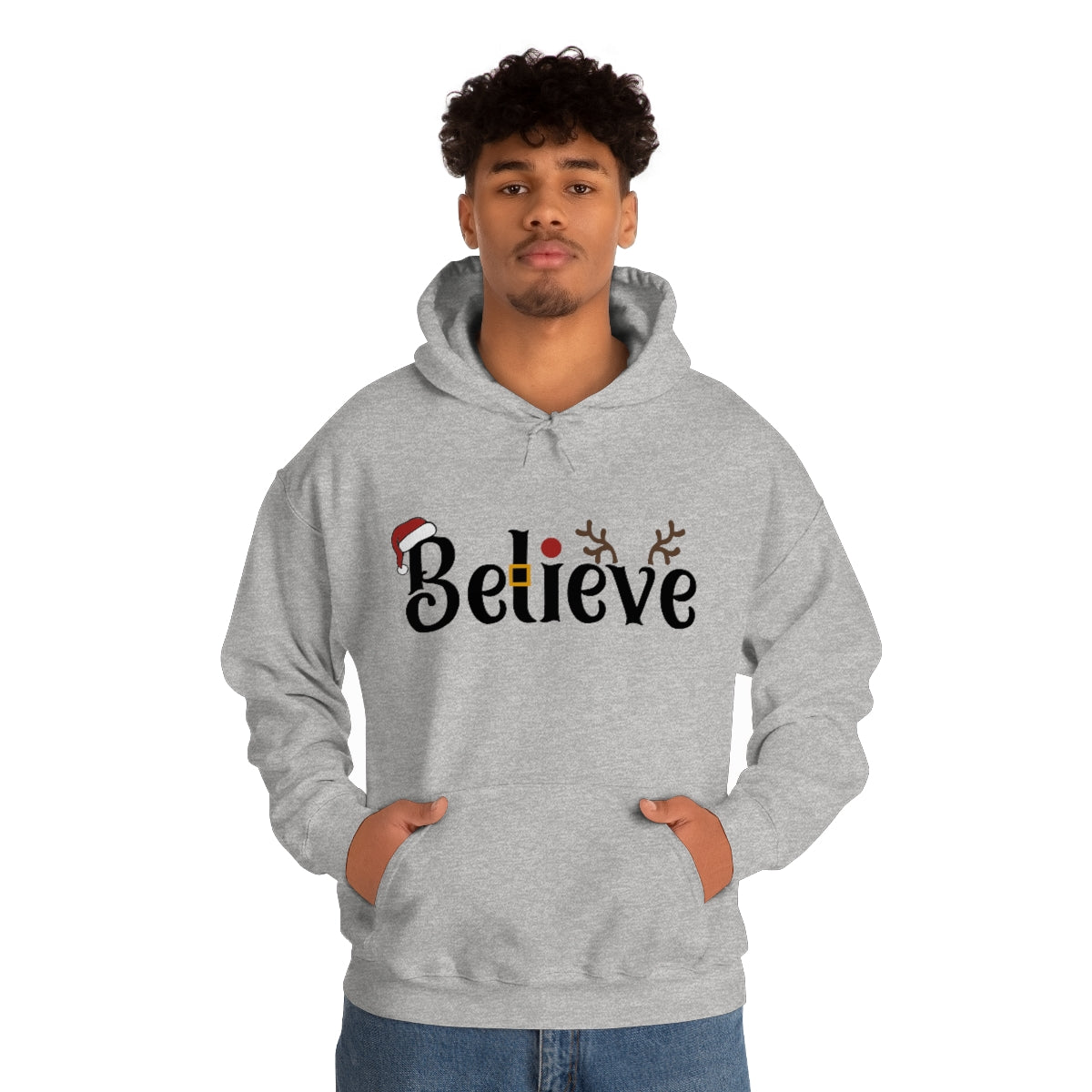 Believe Christmas Hooded Pullover Sweatshirt for Men and Women