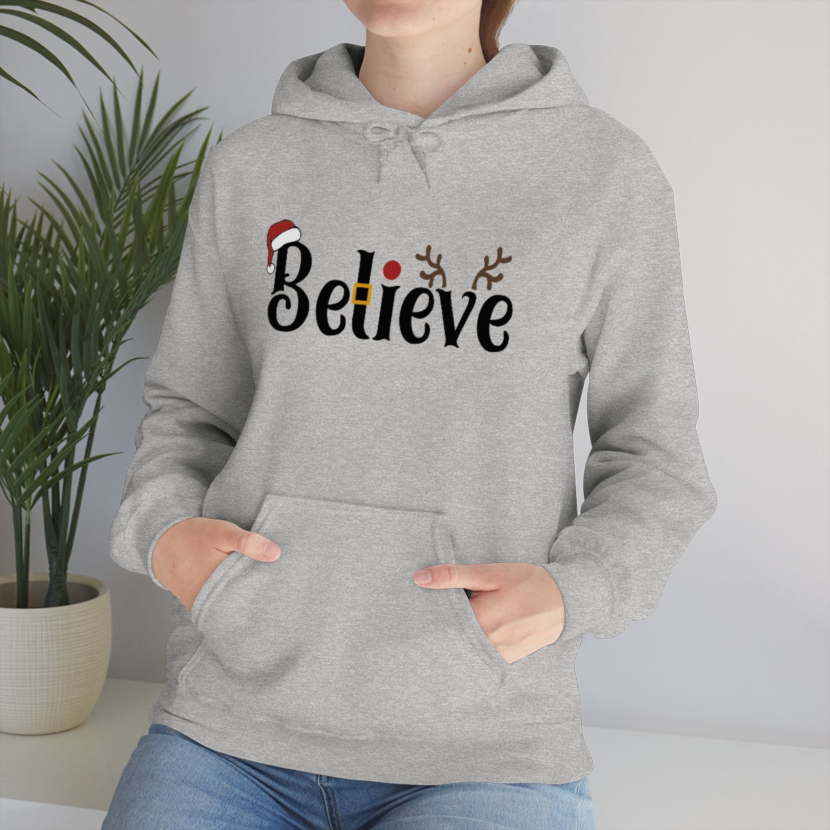 Believe Christmas Hooded Pullover Sweatshirt for Men and Women