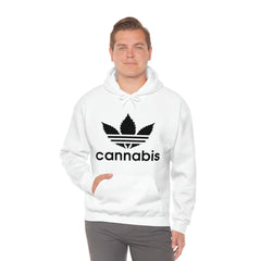 Hooded Pullover Sweatshirt with Cannabis Leaf Logo