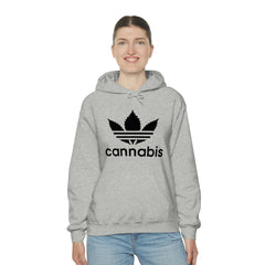 Hooded Pullover Sweatshirt with Cannabis Leaf Logo