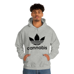 Hooded Pullover Sweatshirt with Cannabis Leaf Logo