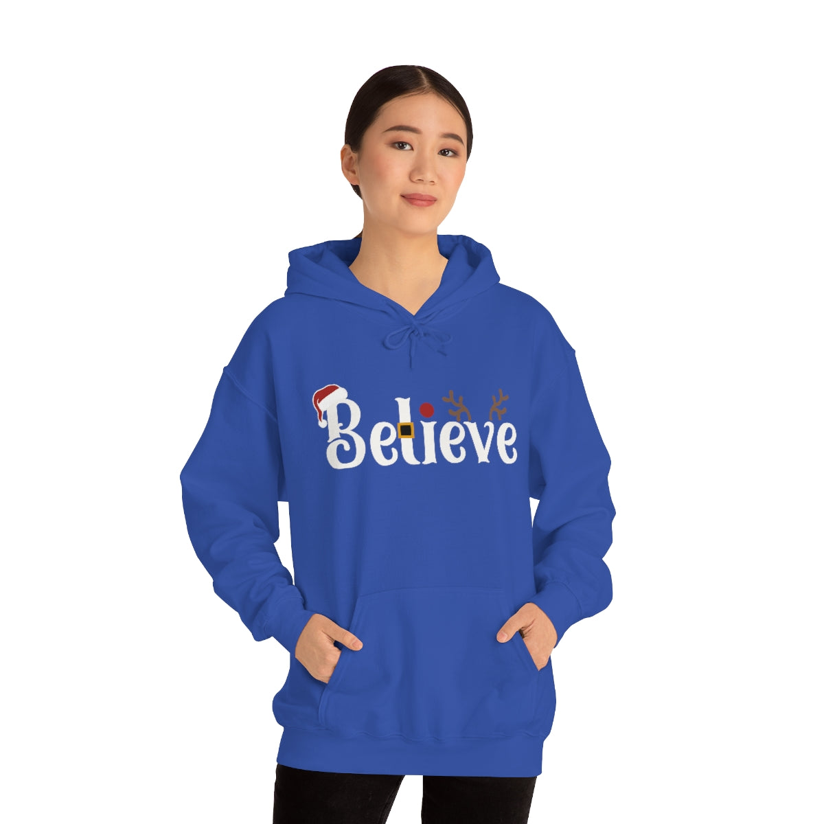 Believe Christmas Hooded Pullover Sweatshirt for Men and Women