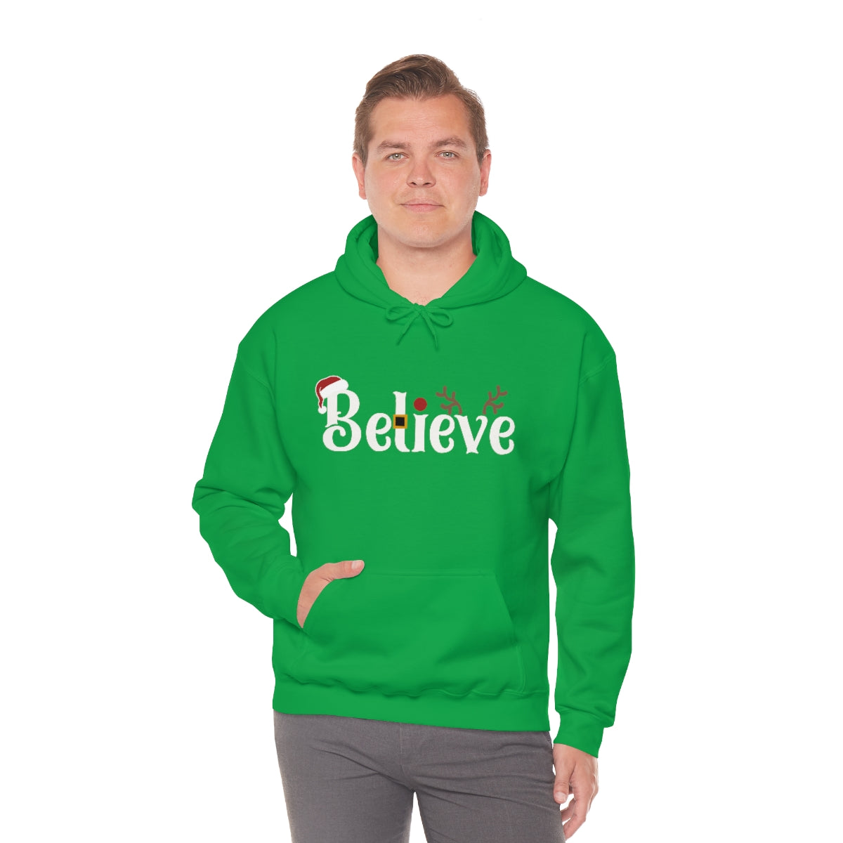 Believe Christmas Hooded Pullover Sweatshirt for Men and Women